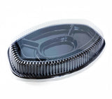 Plastic Oval Food Platters with 5 compartments